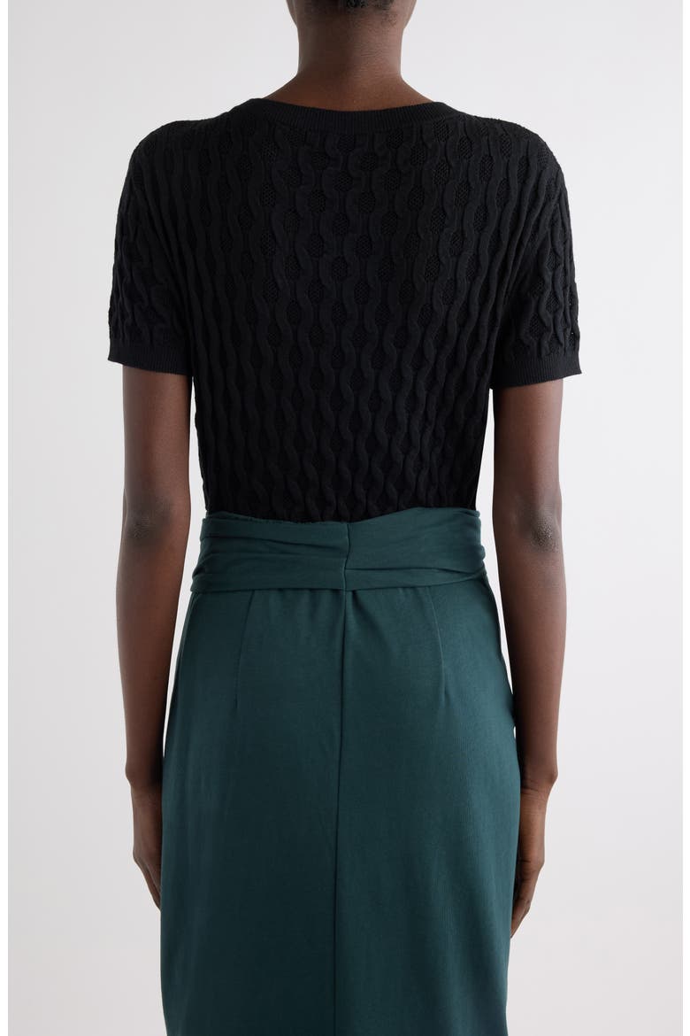 Target Short Sleeve Merino Wool Sweater, Alternate, color, BLACK
