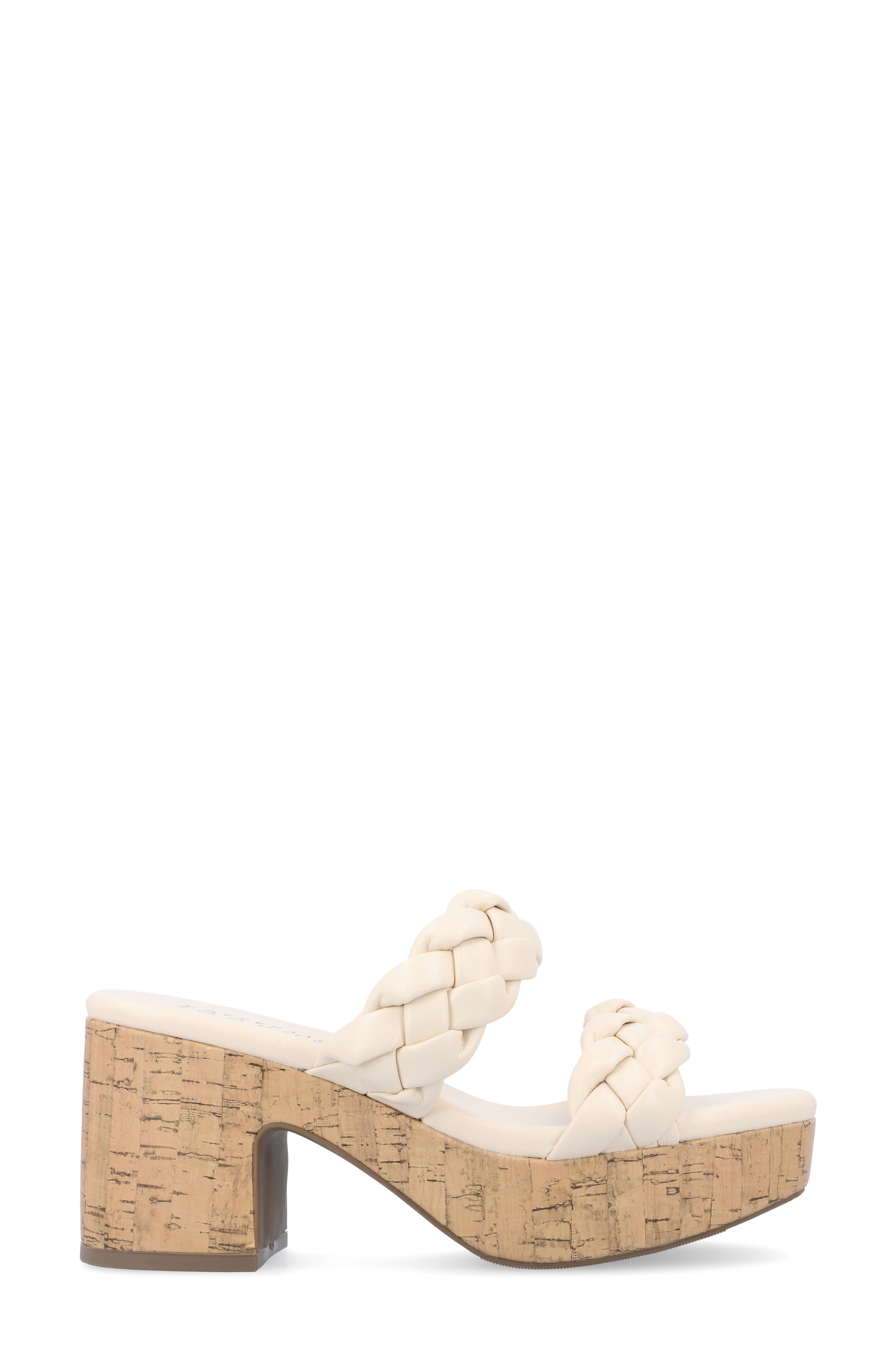 Journee Collection Kyaa Vegan Leather Platform Sandal, Alternate, color, Beige