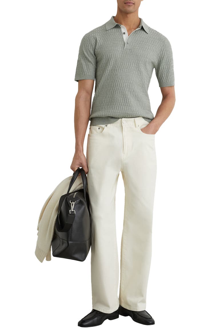 Era Basket Weave Knit Polo Sweater, Alternate, color, SOFT SAGE