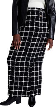 Jessica London Side-Button Wool Skirt