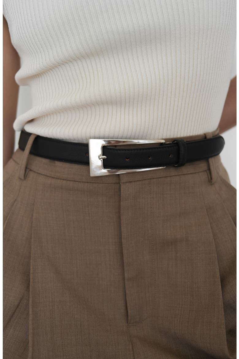 No. 10 Leather Belt, Alternate, color, BLACK SILVER