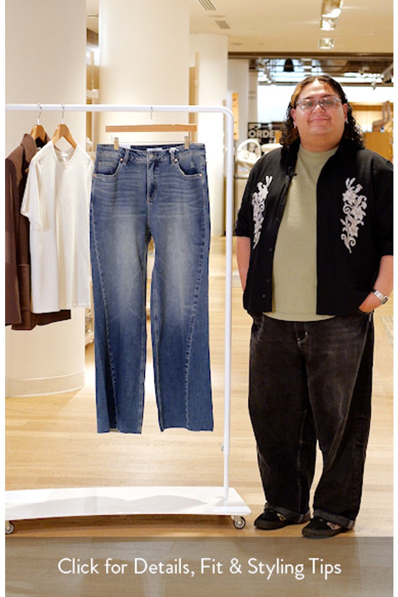 High Waist Raw Hem Wide Leg Jeans video