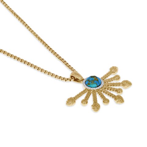 Day Break Gold Plated Silver Turquoise Gemstone Pendant
