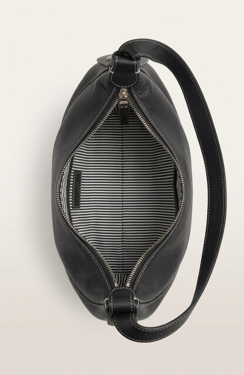 Modenaire Curved Shoulder Bag, Alternate, color, Black