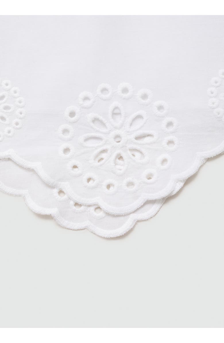MANGO Cotton Eyelet Shorts, Alternate, color, White