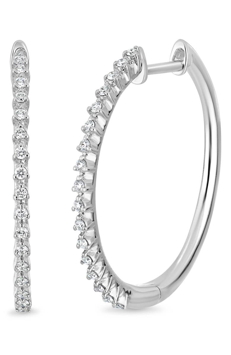 Bony Levy Audrey Diamond Hoop Earrings, Main, color, 18Kw White Gold
