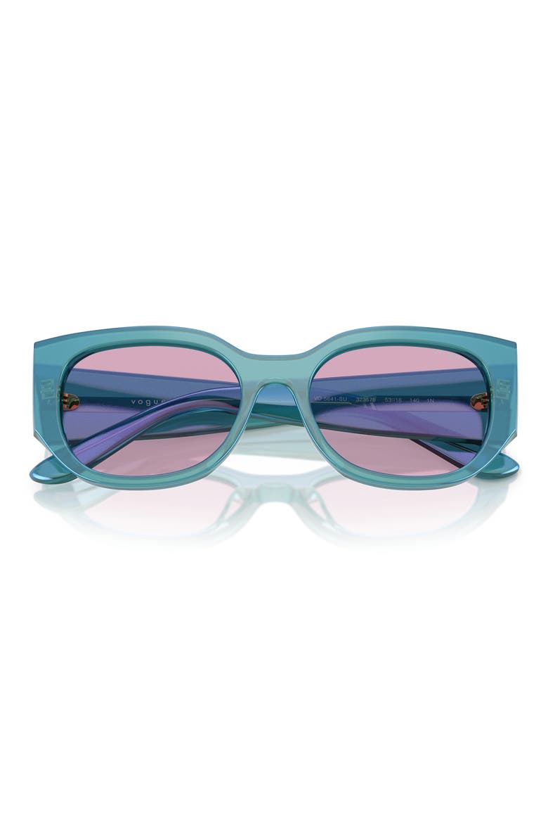 53mm Irregular Sunglasses, Alternate, color, TEAL
