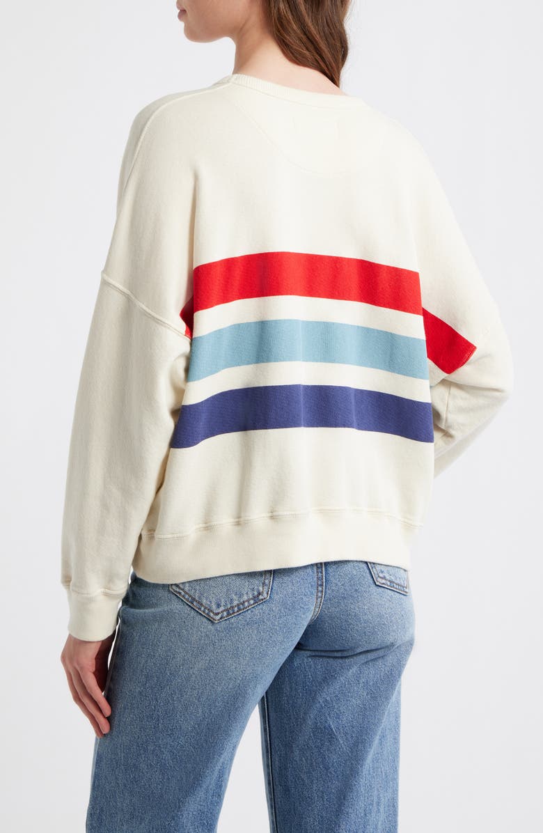 THE GREAT. The Teammate Stripe Sweatshirt, Alternate, color, Washed White