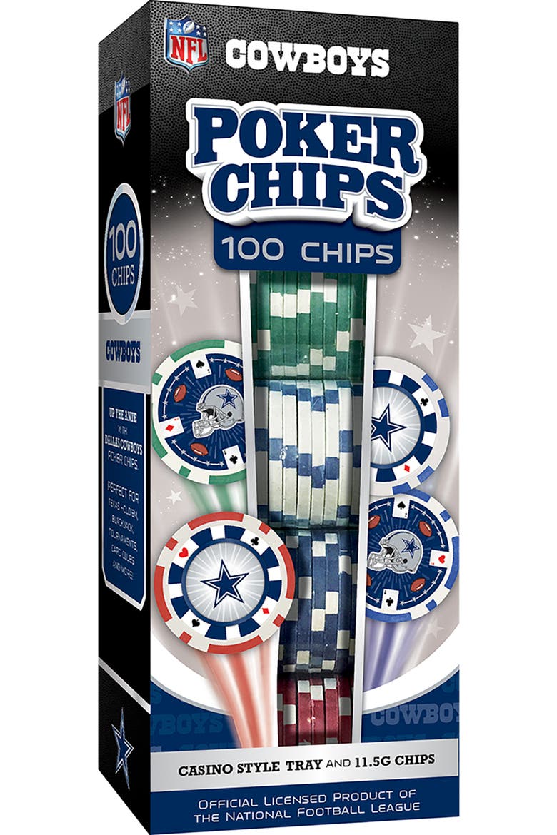 Dallas Cowboys 100 Piece Poker Chips, Main, color, Multicolor