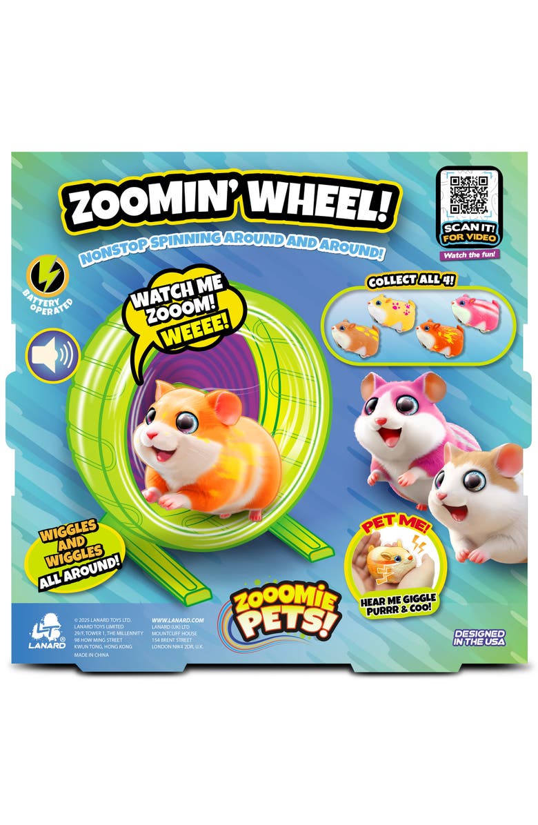 Lanard Zooomie Pets Bundle Pack, Rollin Ball & Zoomin Wheel, 2 Toy Hamsters, Alternate, color, Multicolored