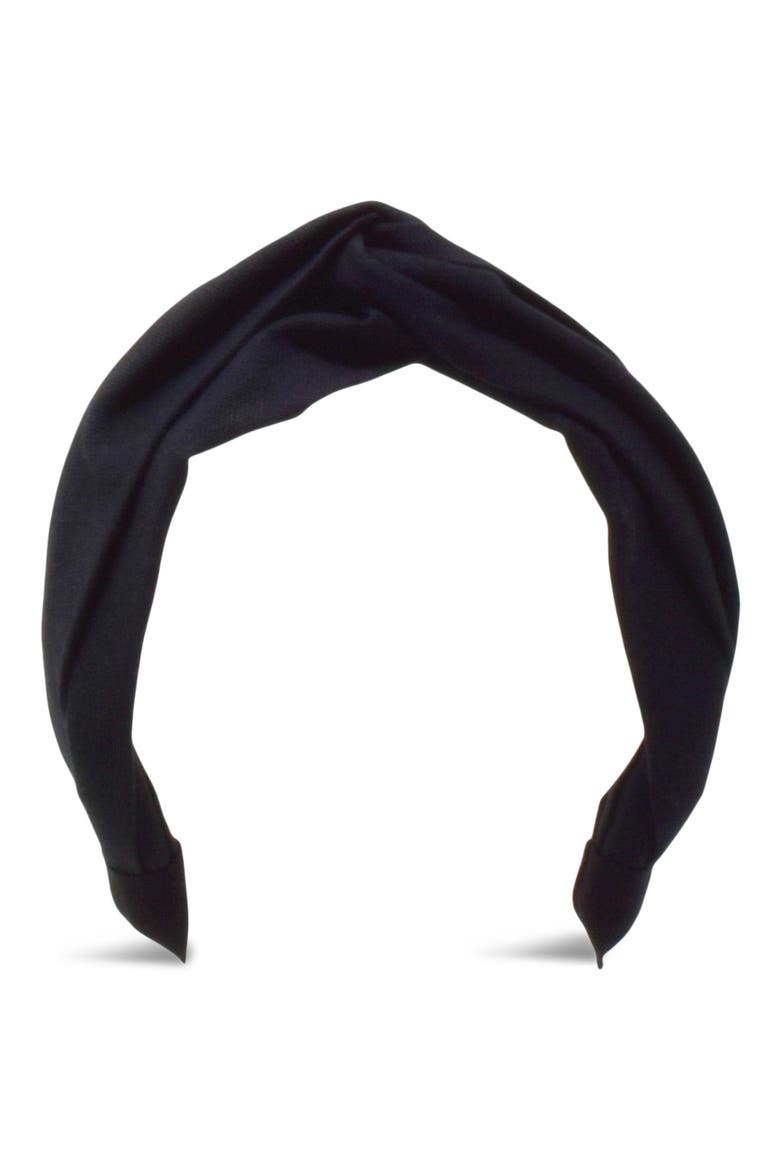 Ellery Twist Canvas Headband, Alternate, color, BLACK