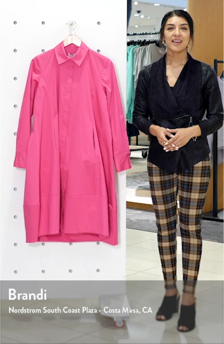 Bubble Hem Long Sleeve Shirtdress, sales video thumbnail