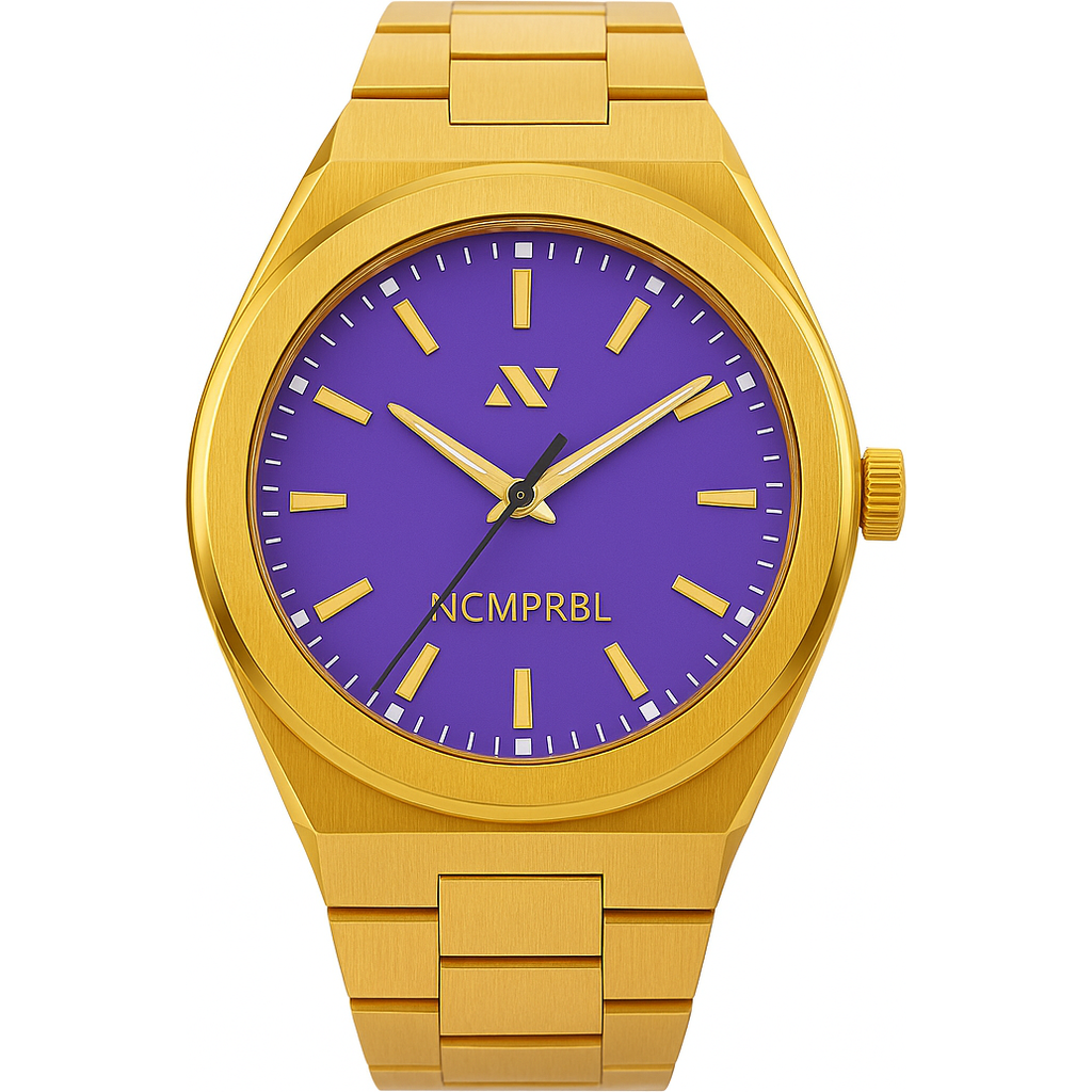 NCMPRBL Elevate Link Peri Bracelet Watch, 42MM in Yellow Gold/purple  product