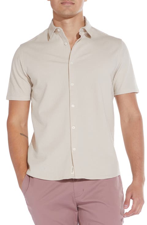 Seersucker Short Sleeve Button-Up Shirt