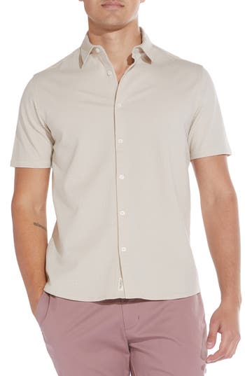 Civil Society Seersucker Short Sleeve Button-up Shirt In Neutral