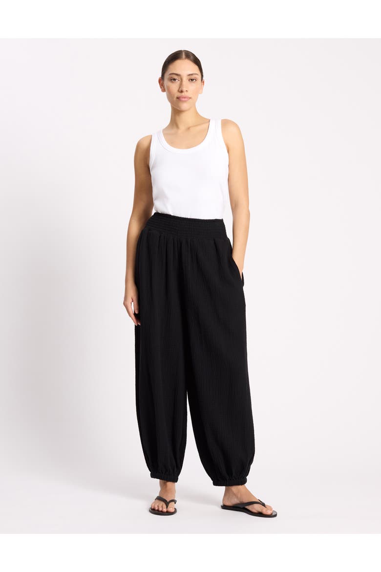 Cheesecloth Hareem Trouser, Alternate, color, Black
