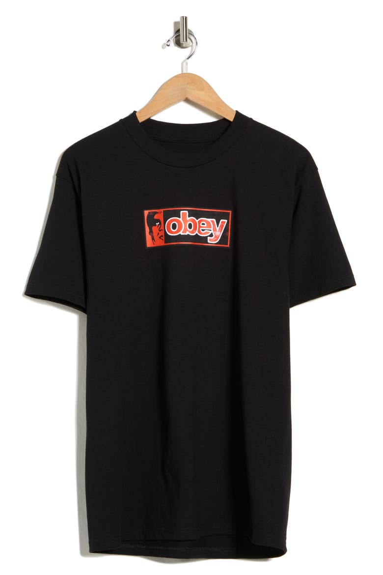 Half Icon Cotton Graphic T-Shirt, Alternate, color, BLACK