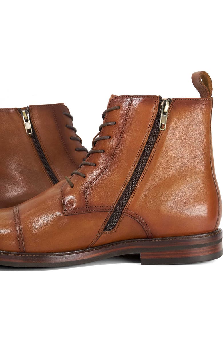 Dune London Matias Lace-Up Cap Toe Boot, Alternate, color,