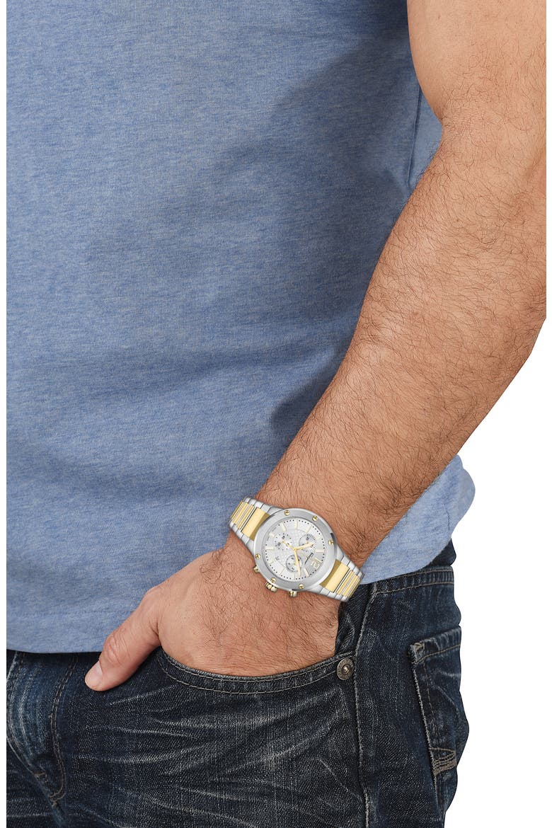 F-80 Two-Tone Bracelet Strap Chronograph Watch, 42mm, Alternate, color, TWO TONE
