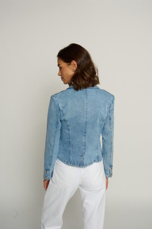 Central Park West Denim Blazer In Denim