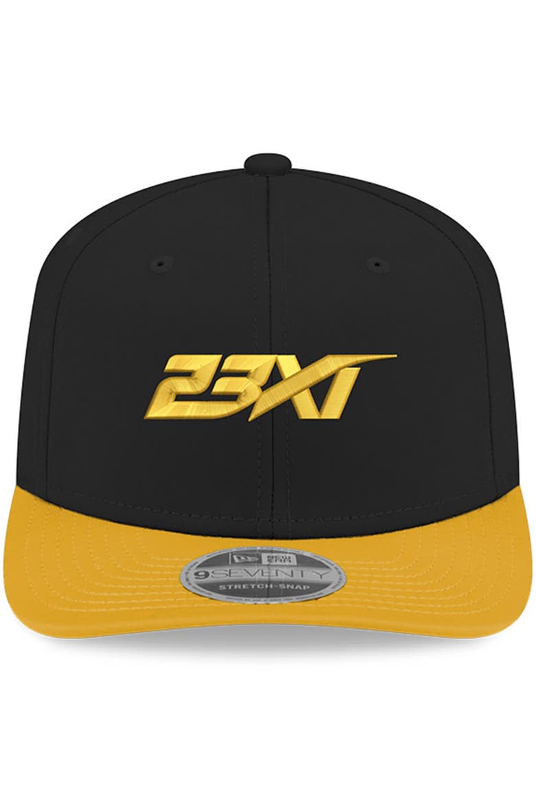 Men's New Era Black/Yellow 23XI Racing 9FIFTY Snapback Hat, Alternate, color, Black