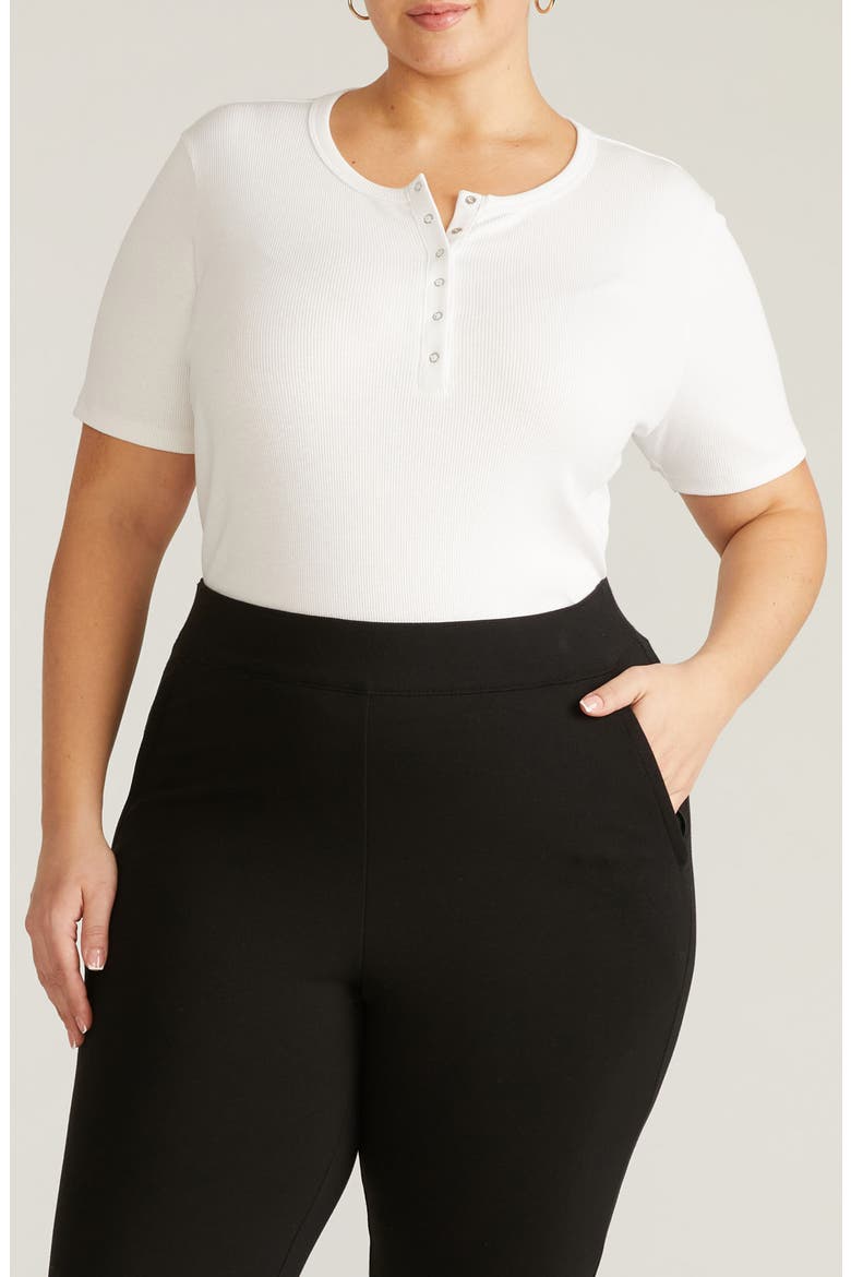 Stove Pipe Cotton Rib Henley, Main, color, WHITE