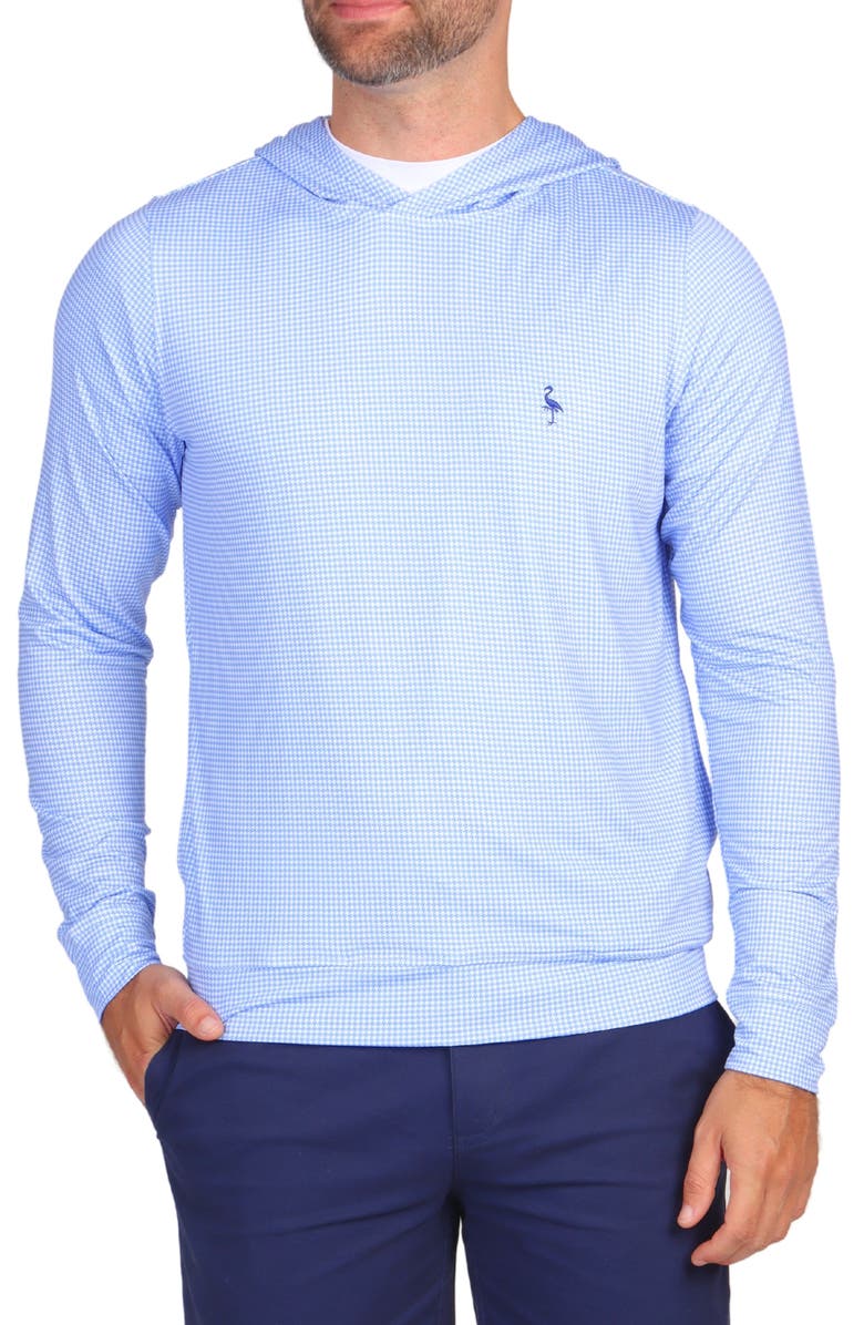TailorByrd Houndstooth Print Performance Hoodie, Main, color, Blue