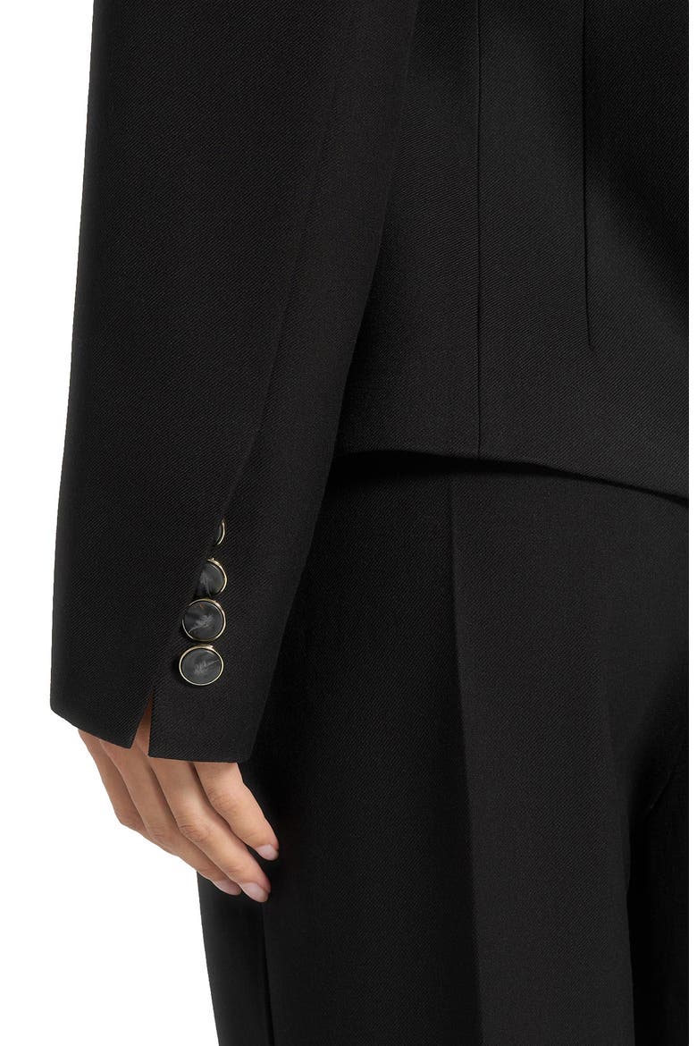 Thalia Asymmetric Tailored Double Breasted Blazer, Alternate, color, Black