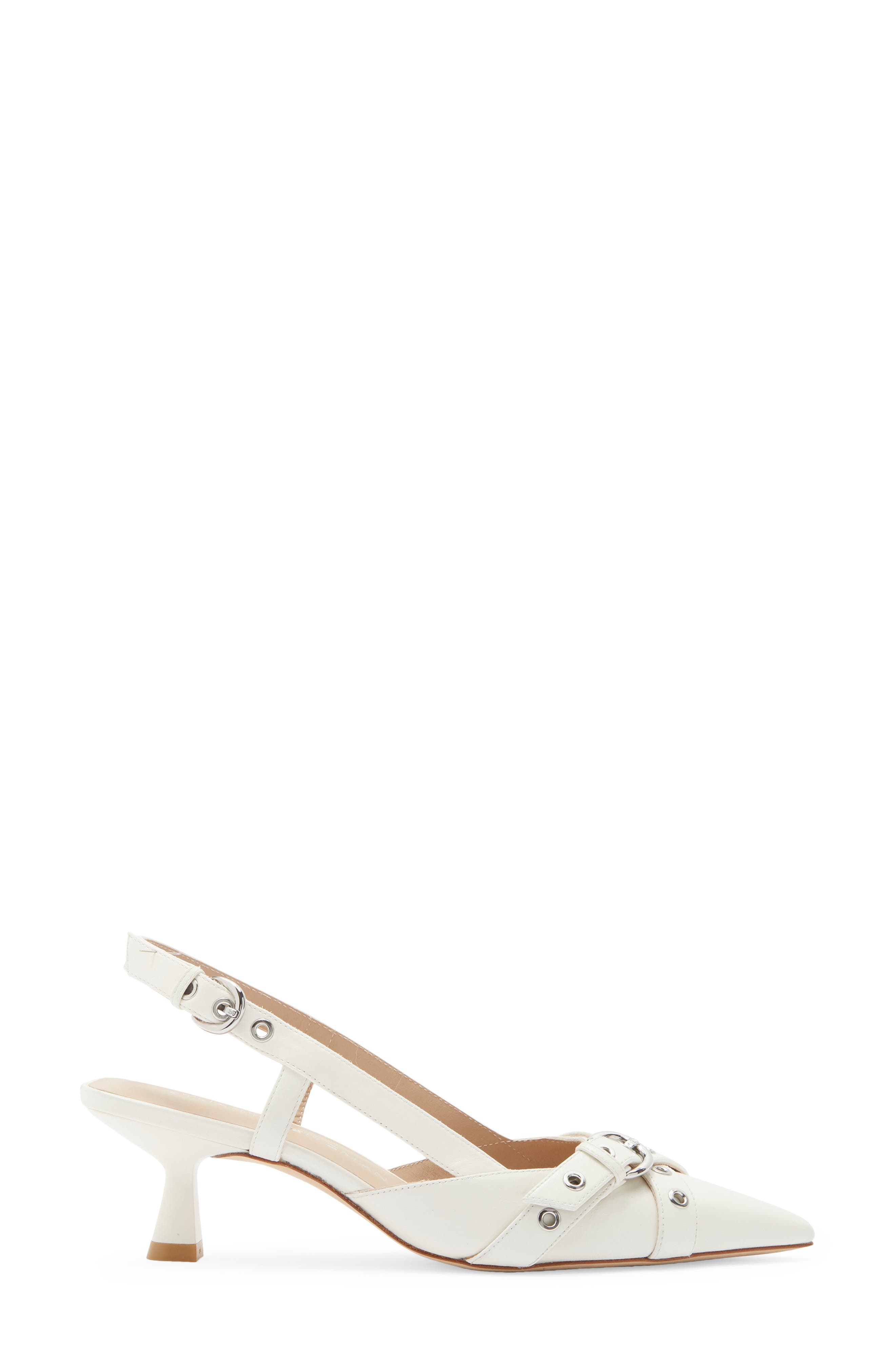 Supermoto Kitten Heel Slingback Pump, Alternate, color, CREAM