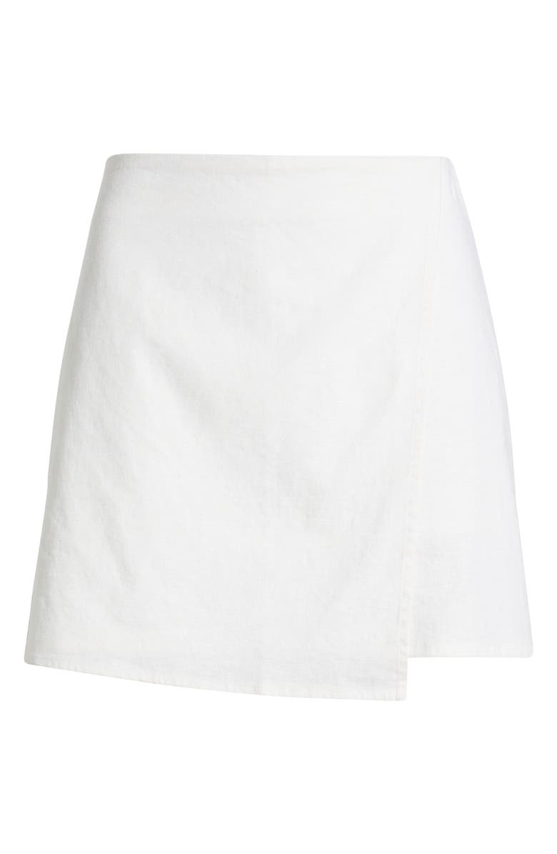 Open Edit Linen Blend Skirt, Alternate, color, White
