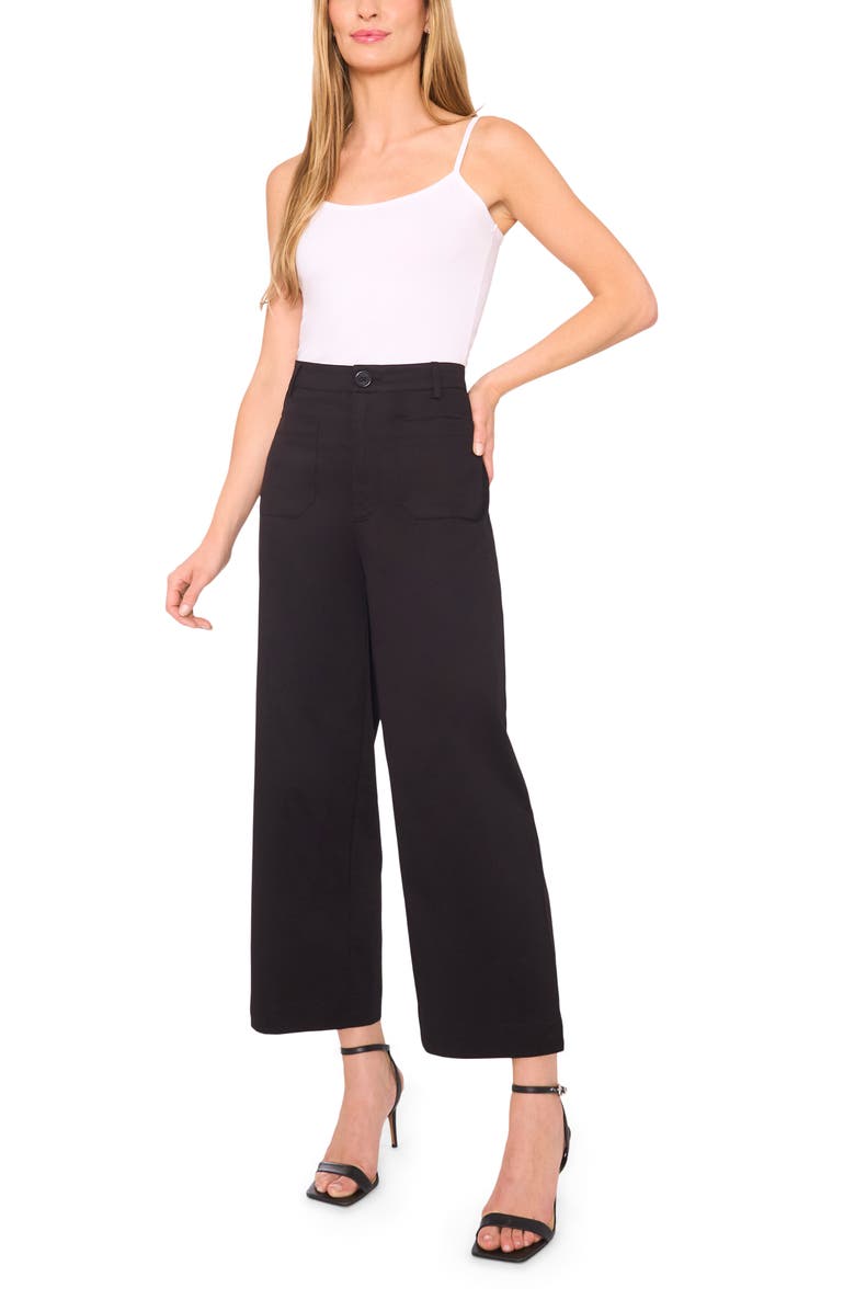 Halogen<sup>®</sup> Patch Pocket Crop Twill Pants, Alternate, color, Rich Black