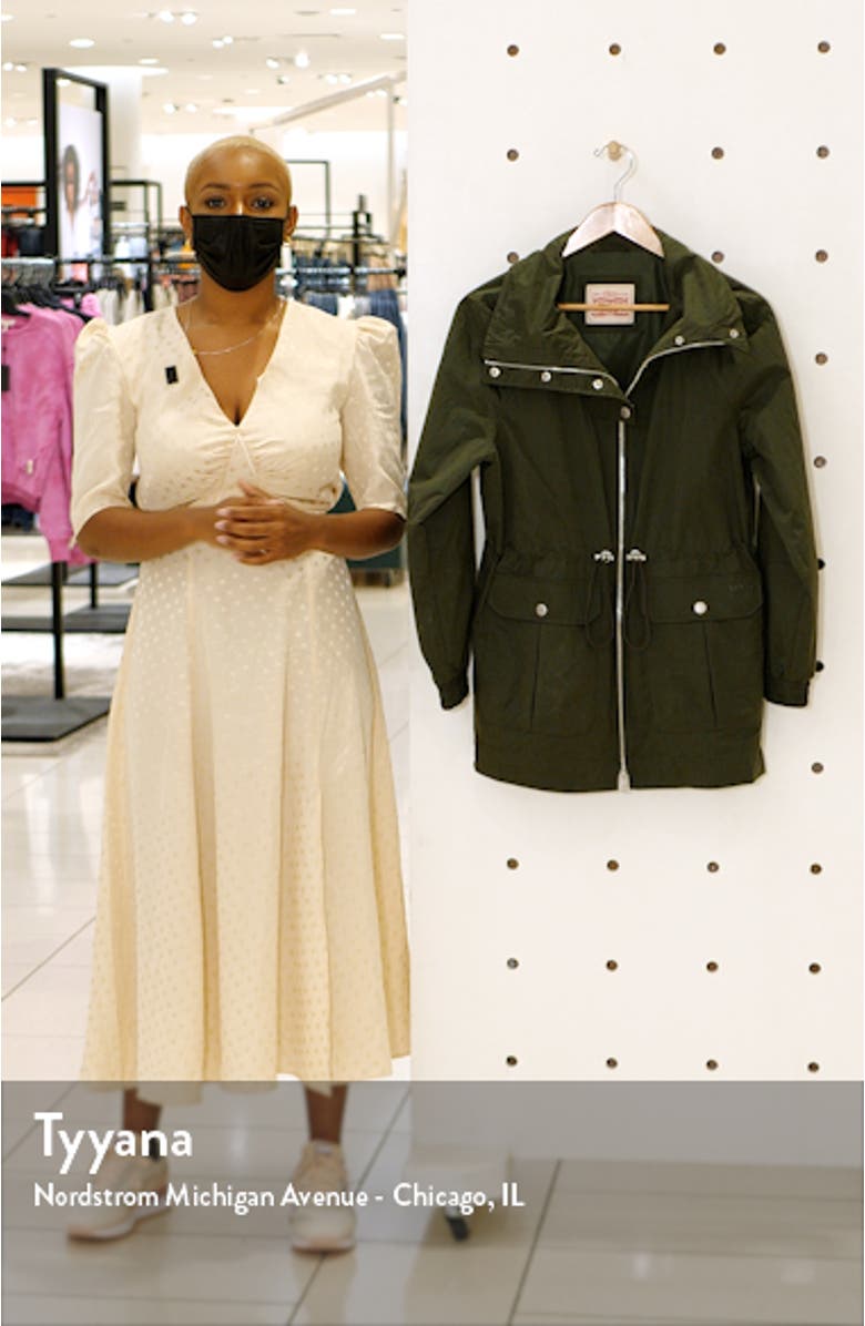 Women's Cinch Waist Anorak Rain Jacket, sales video thumbnail