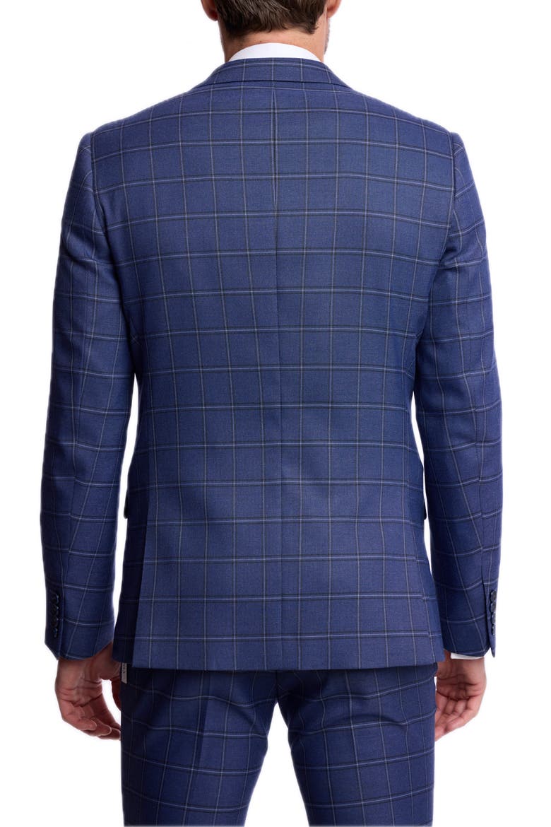 Dover Slim Fit Notch Lapel Suit Jacket, Alternate, color, DARK BLUE WINDOWPANE