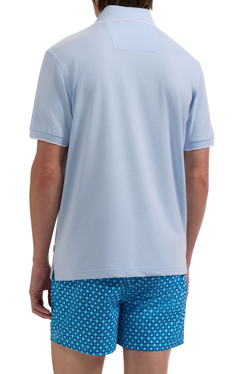 Bugatchi Kai Geo Print Swim Trunks, Alternate, color, Aqua