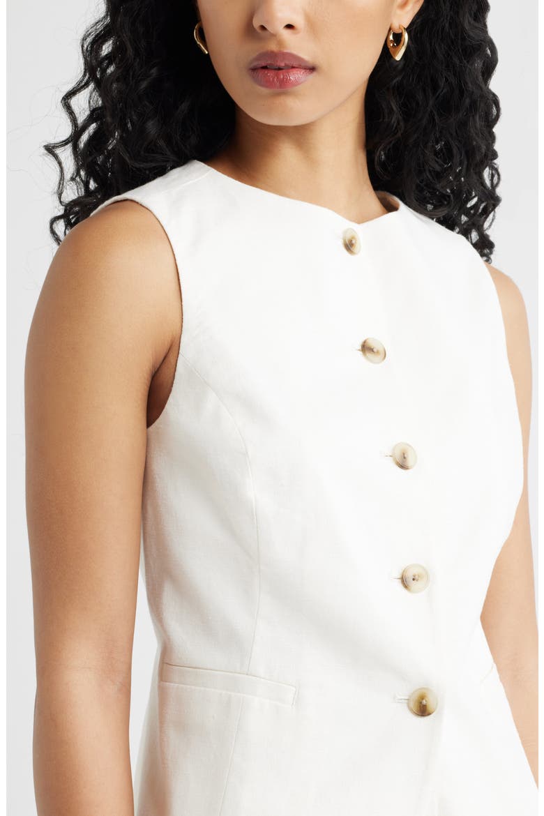 Linen Blend Vest, Alternate, color, WHITE