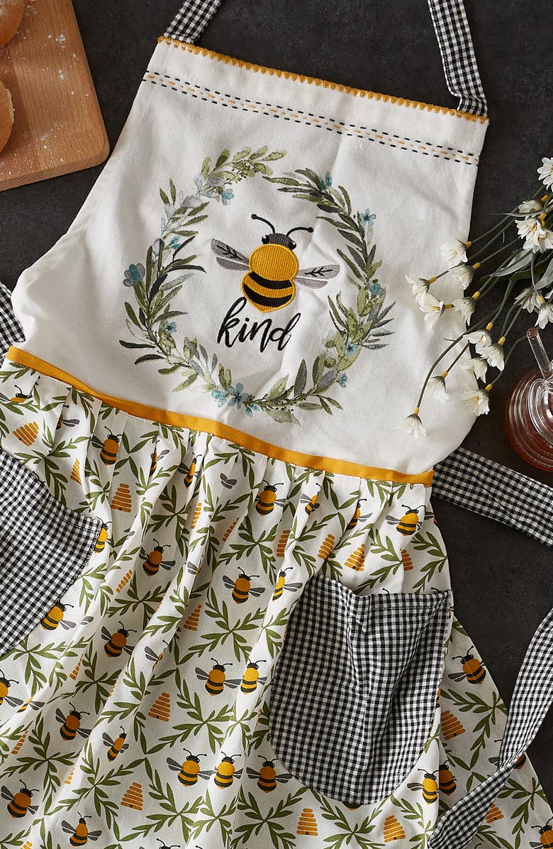 Design Imports Sweet Bee Cotton Apron, Alternate, color,