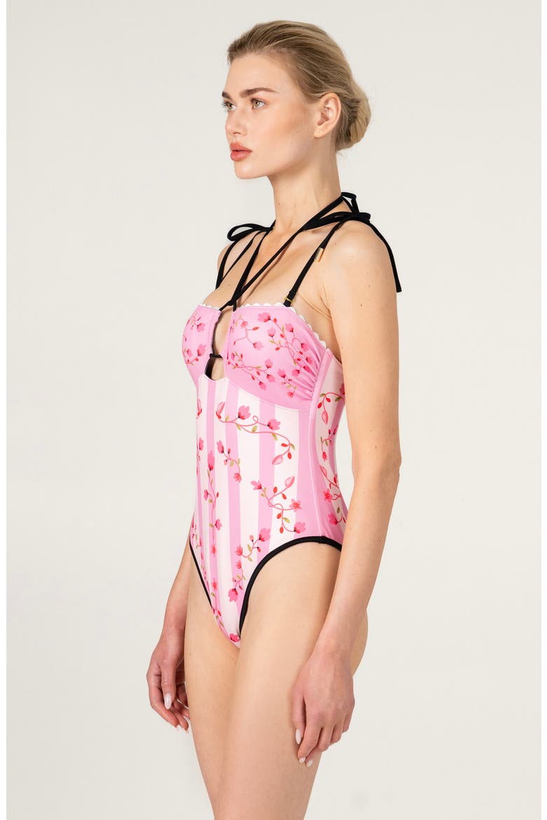 Paris Blush Reversible One Piece Swimsuit, Alternate, color, Pink