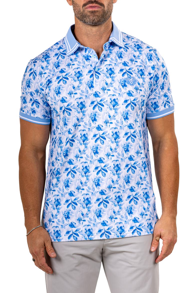 Martyr00008 Print Golf Polo, Main, color, BLUE