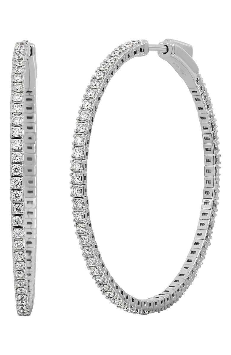 Bony Levy Audrey Diamond Flex Hoop Earrings, Main, color, 18K White Gold