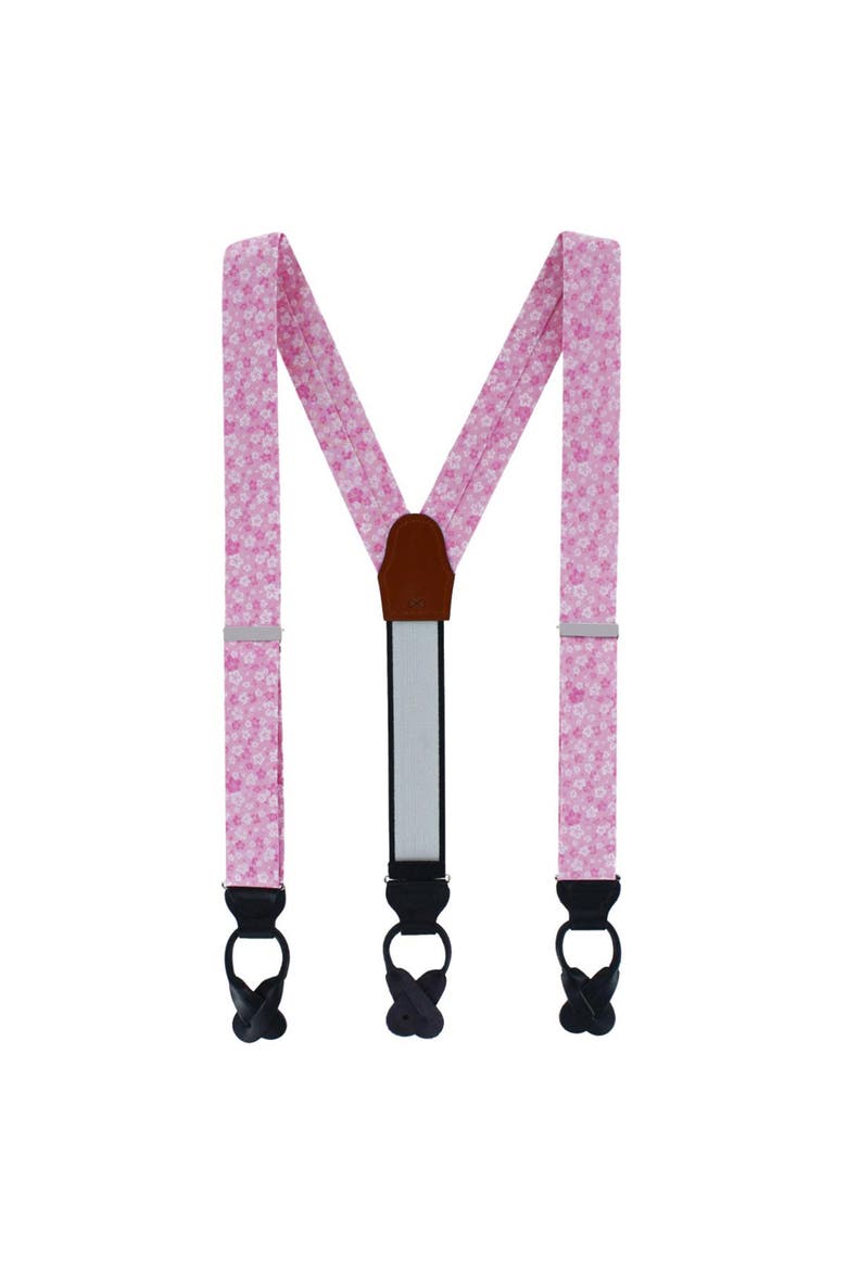 Hanami Cherry Blossom Burst Suspenders (Braces) and Bowtie Bundle, Alternate, color, Pink