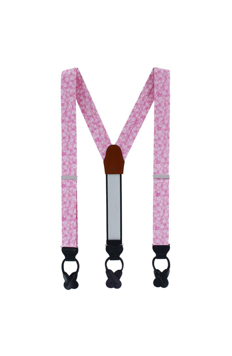 Trafalgar Hanami Cherry Blossom Burst Suspenders (Braces) and Bowtie Bundle, Alternate, color, Pink