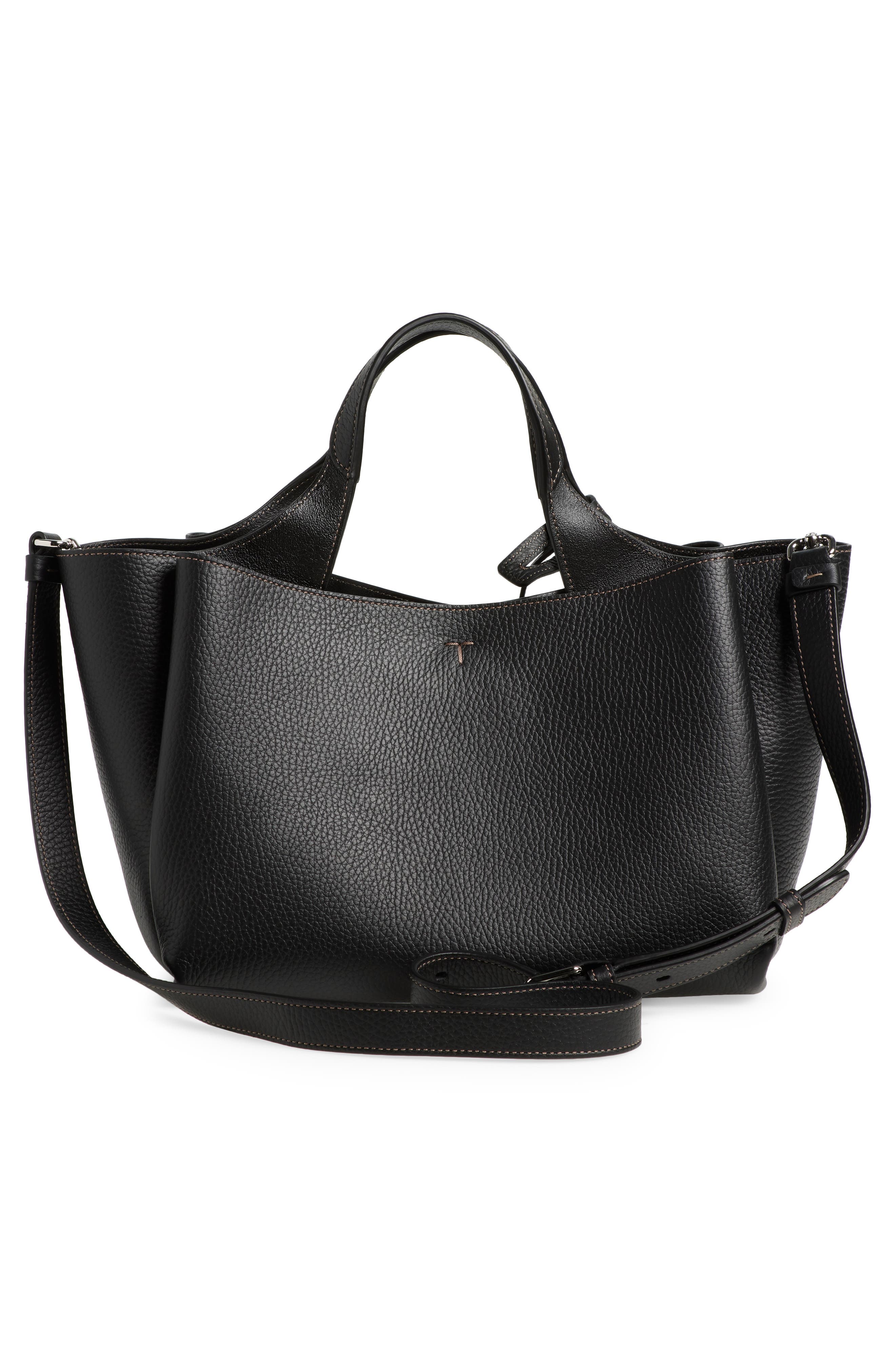 Tod's Mini Leather Tote, Alternate, color, Nero