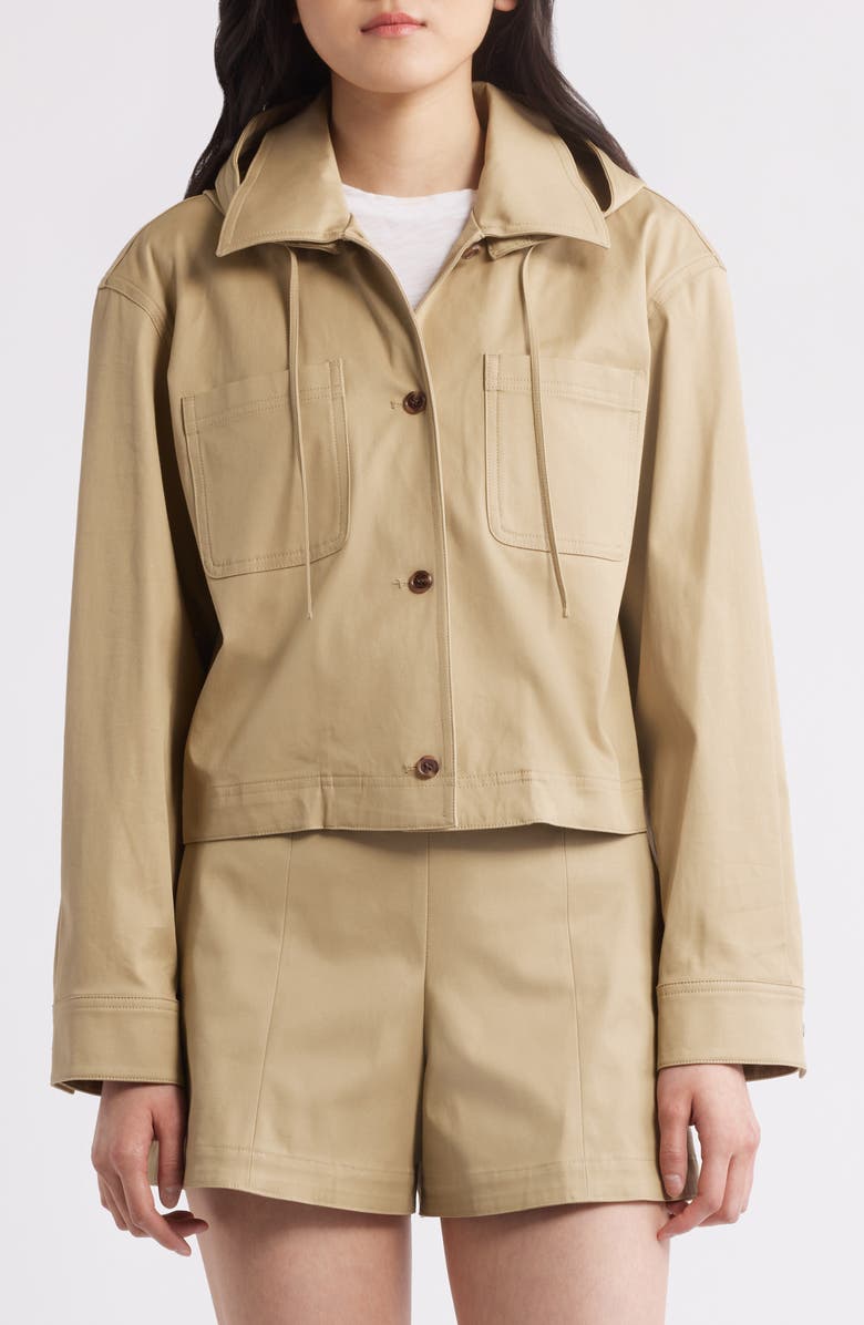 Theory Hooded Crop Jacket, Alternate, color, Trnch