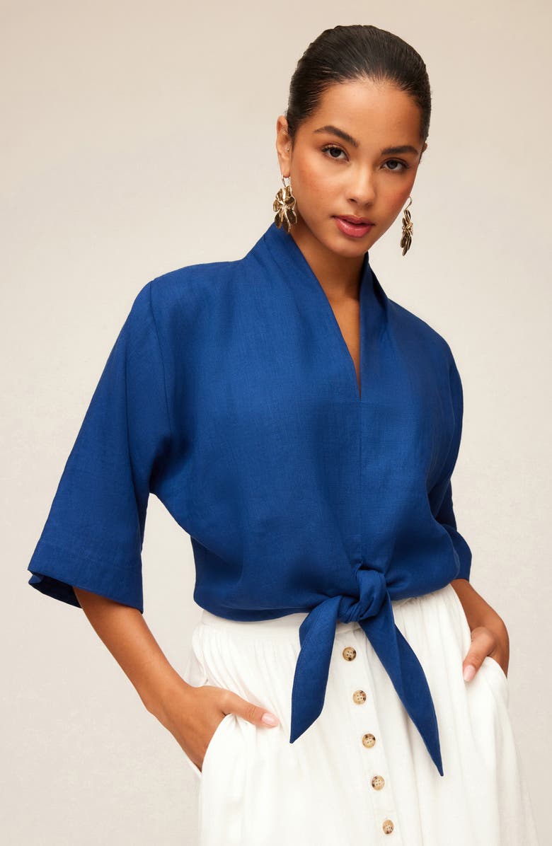 FIFTEEN TWENTY Bernice Tie Front Top, Alternate, color, 