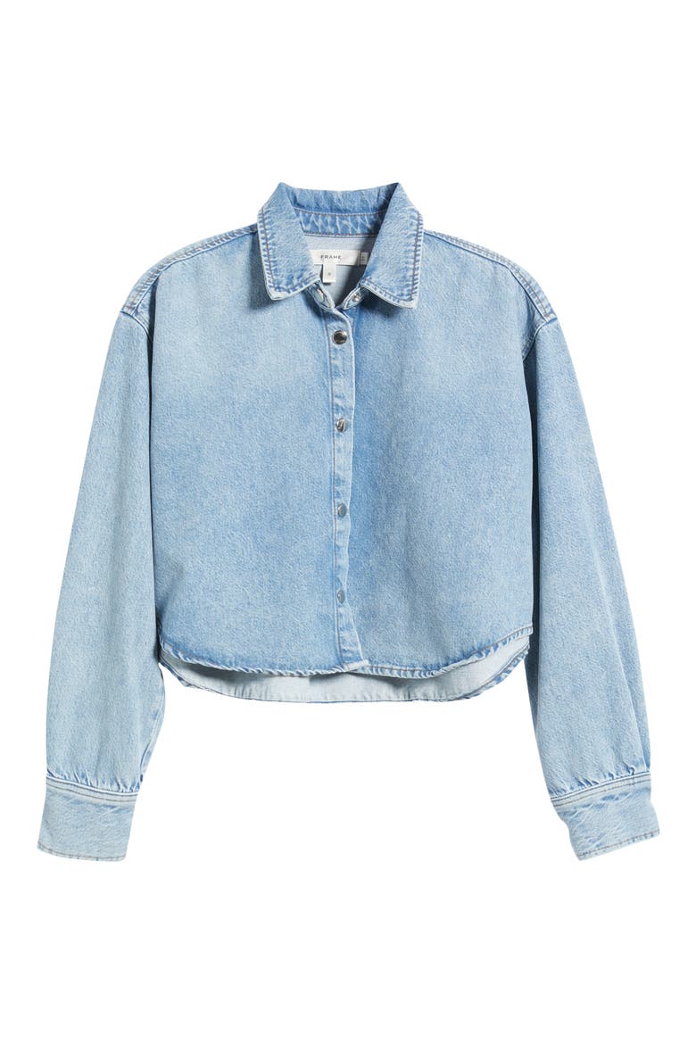 The Swing Crop Denim Shirt, Alternate, color, FLIGHTLESS