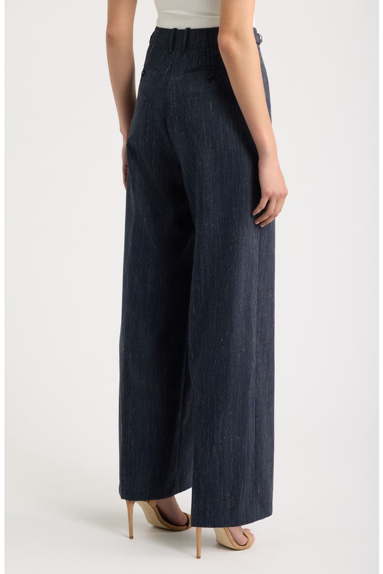 Tamilly Virgin Wool and Linen Blend Wide Leg Trousers, Alternate, color, SKY CAPTAIN MELANGE