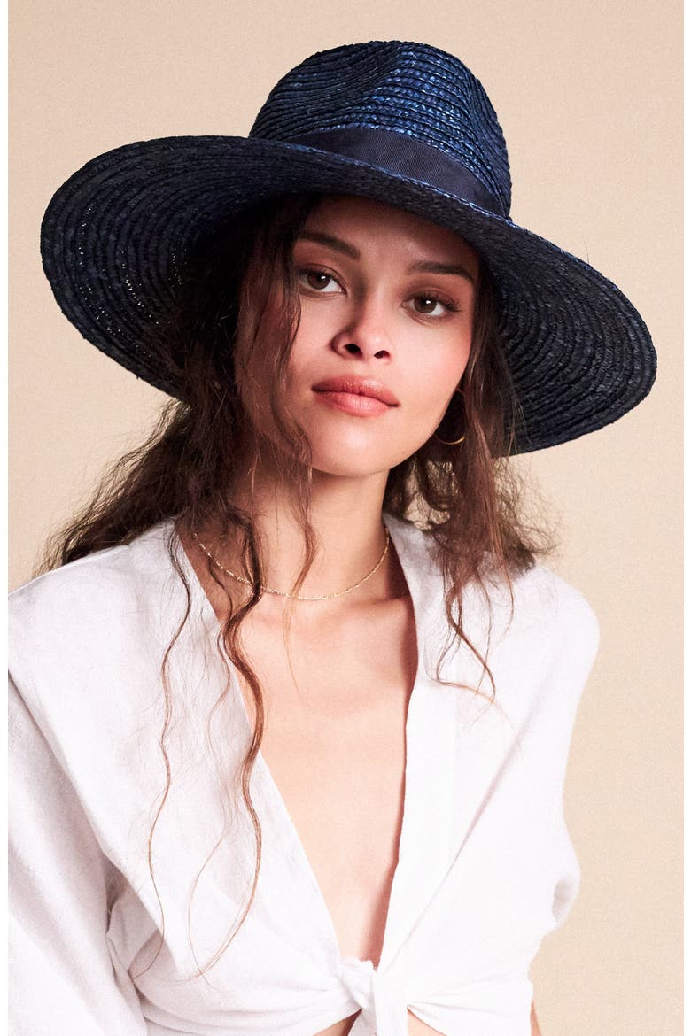 Joanna Straw Hat, Alternate, color, WASHED NAVY