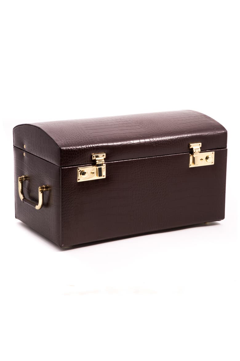 Leather Jewelry Box, Main, color, BLACK