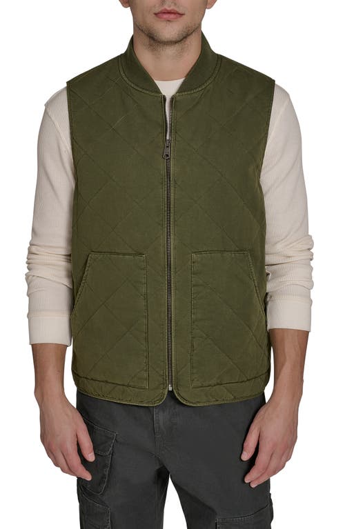 Levi's Diamond Quilted Workwear Vest In Green