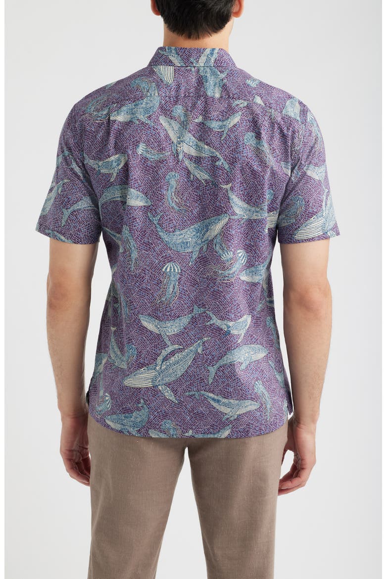 Marine Mosaic Button Down Shirt, Alternate, color, GRAPE